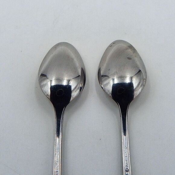 Oxford Hall SHOREHAM Teaspoon 6-1/2 Inch Burnished Stainless Flatware Japan S/2 - Picture 6 of 11